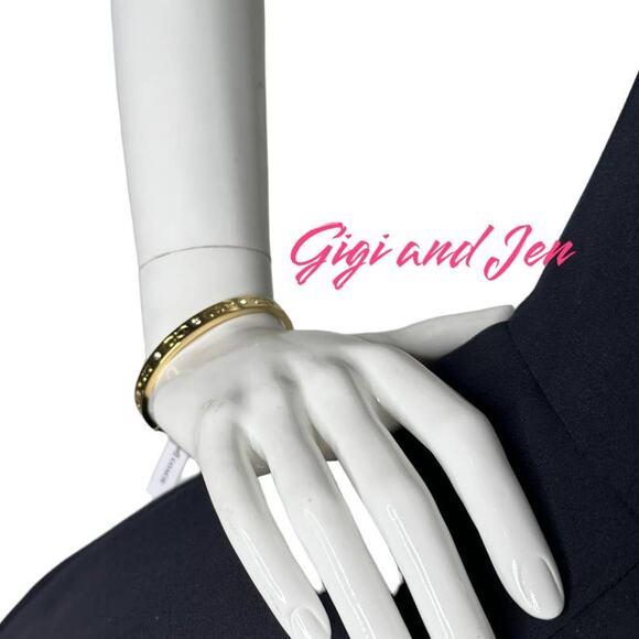 Coach Gold tone Kissing C Hinged Bangle Bracelet - Picture 9 of 9